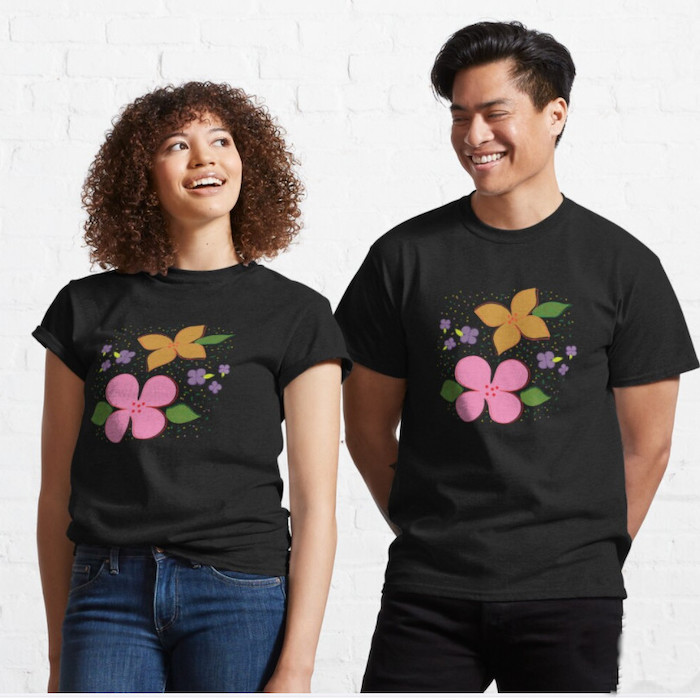 Bright Floral Classic T-Shirt by 543 Wear, Inc.